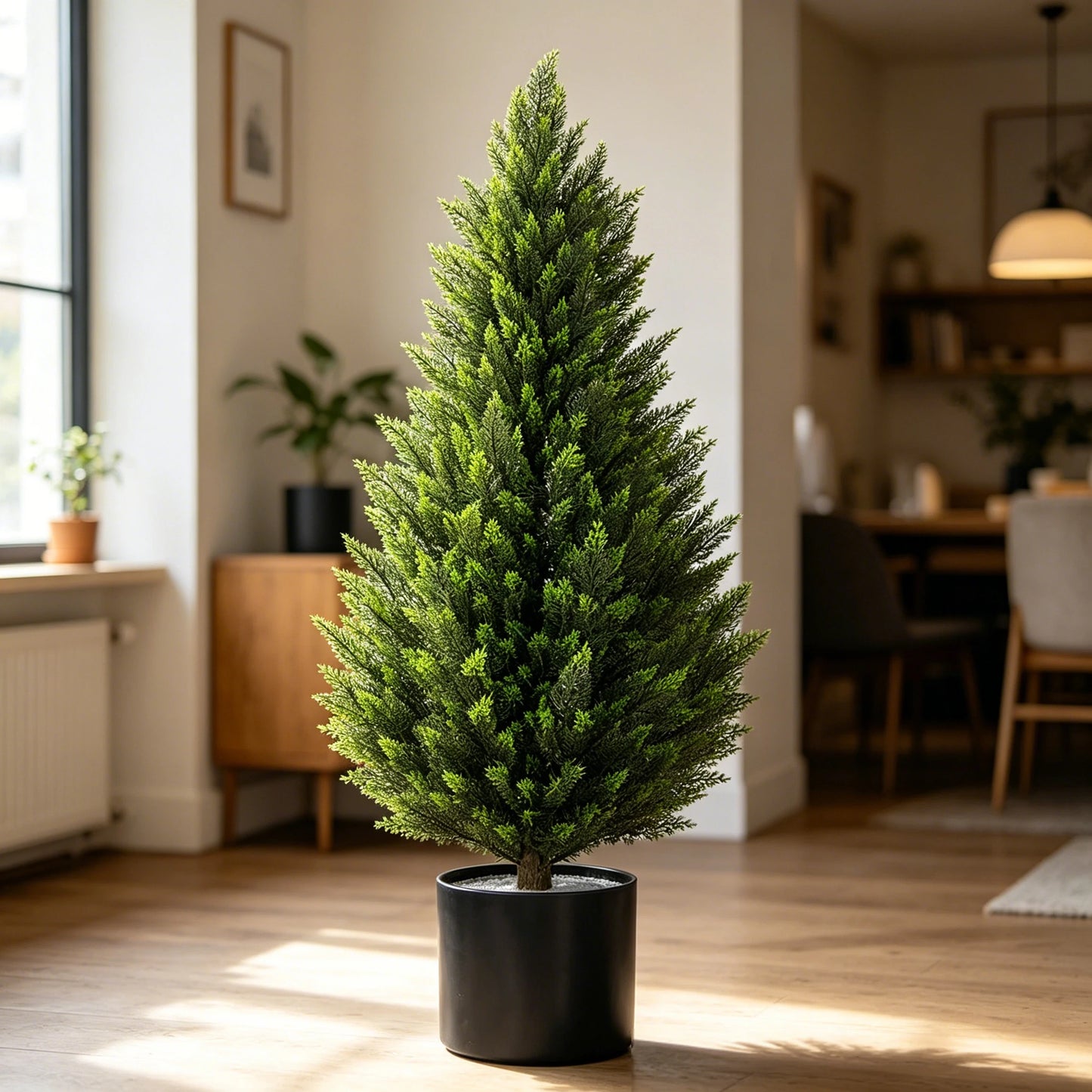 Artificial Cedar Topiary Trees Lifelike Faux Shrubs For Indoor Outdoor Decor