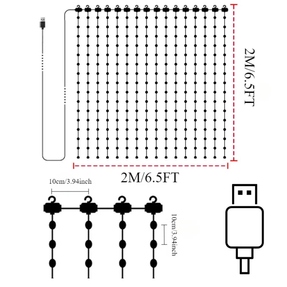 MIMIRGB LED RGB Curtain Lights App Controlled Music Sync
