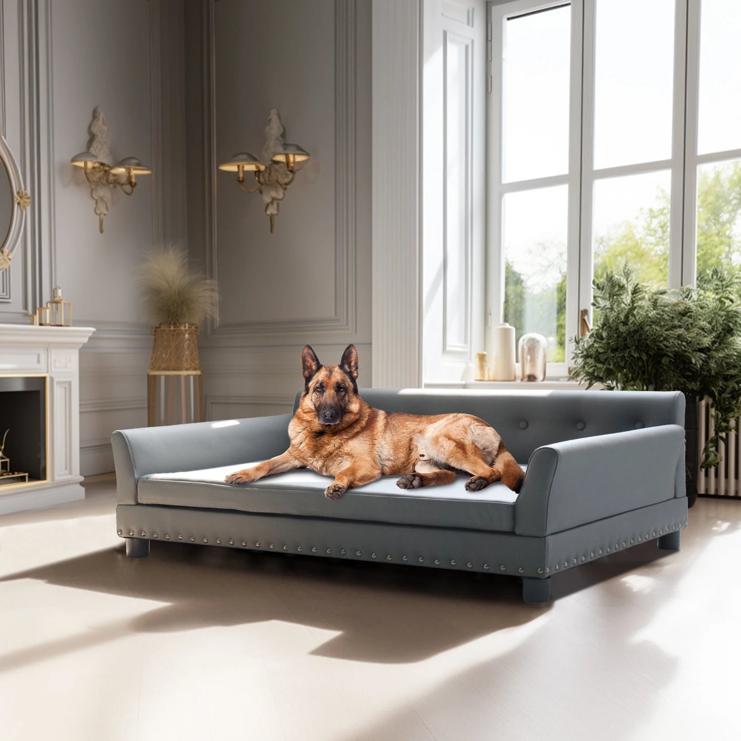 BINGOPAW Durable Elevated Rectangle Dog Bed Sofa For Pets