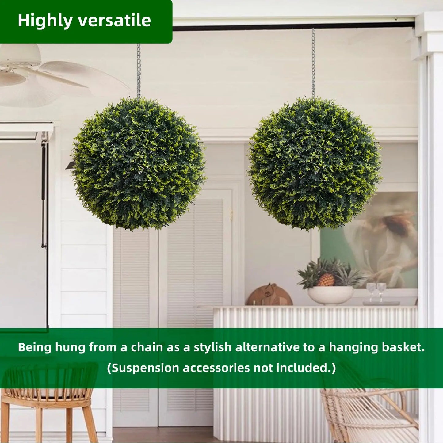 Studyset Artificial Topiary Balls Outdoor Set Of 2 For Decor
