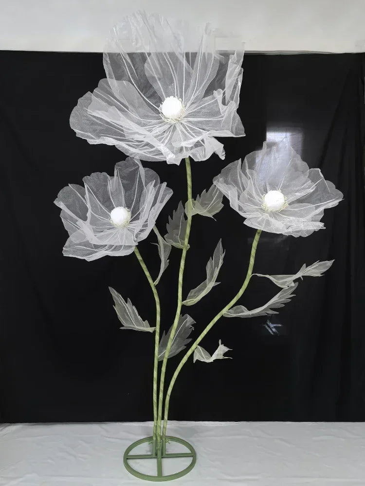 190cm Large Artificial Poppy Flowers Wedding Decor Props Road Lead Flowers Garden Wedding Decoration Window Display Home Decor