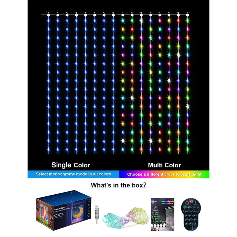 MIMIRGB LED RGB Curtain Lights App Controlled Music Sync