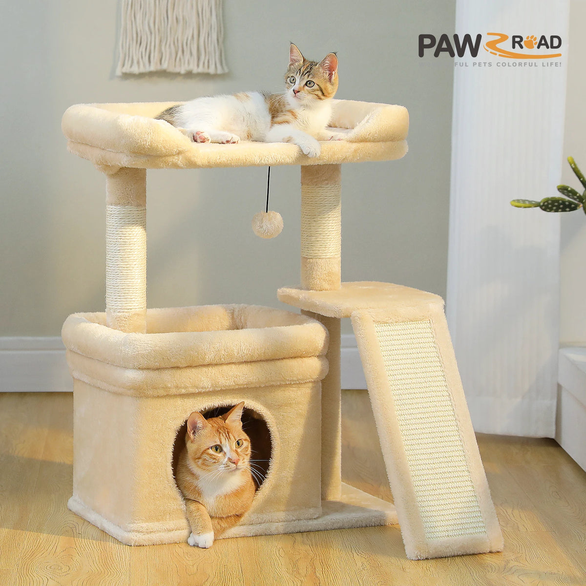 PAWZ Road Indoor Cat Tree Featuring Sisal Scratching Posts