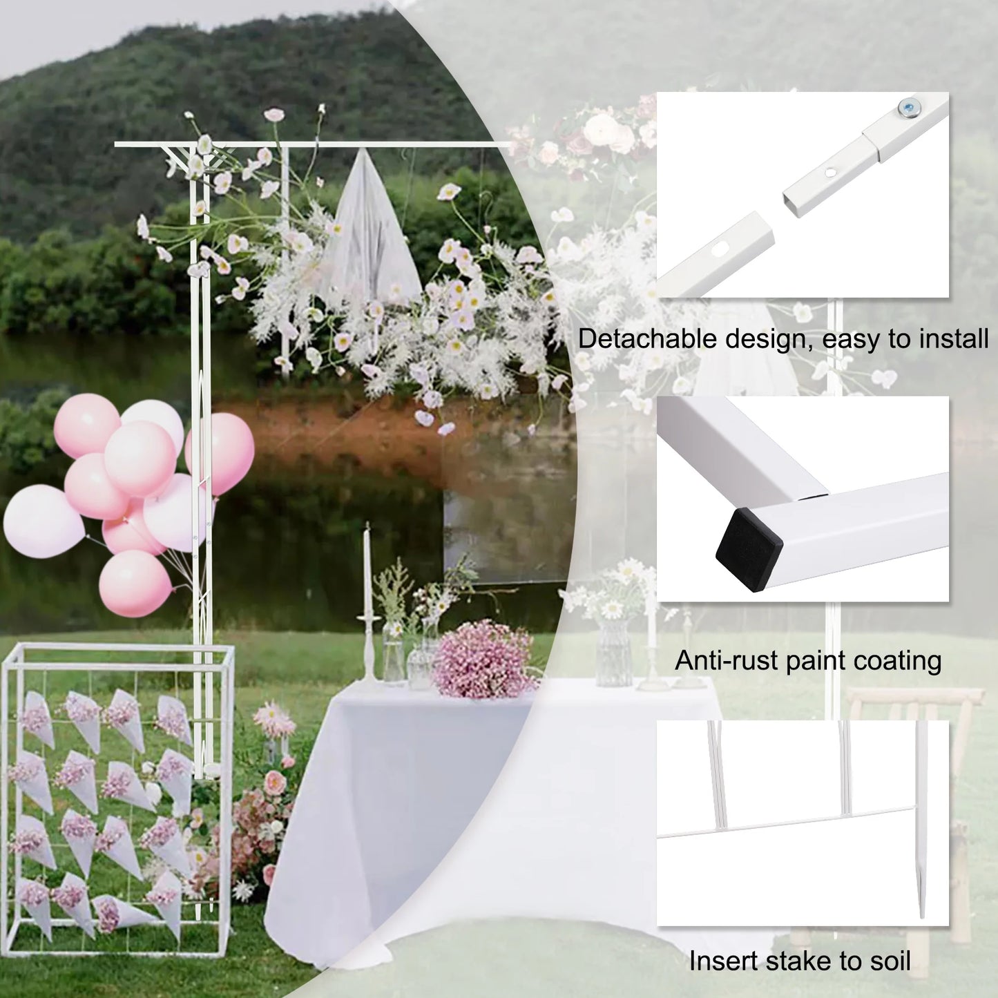 Stereoscopic Garden Arch Arbor Metal Wedding Decor Outdoor Trellis