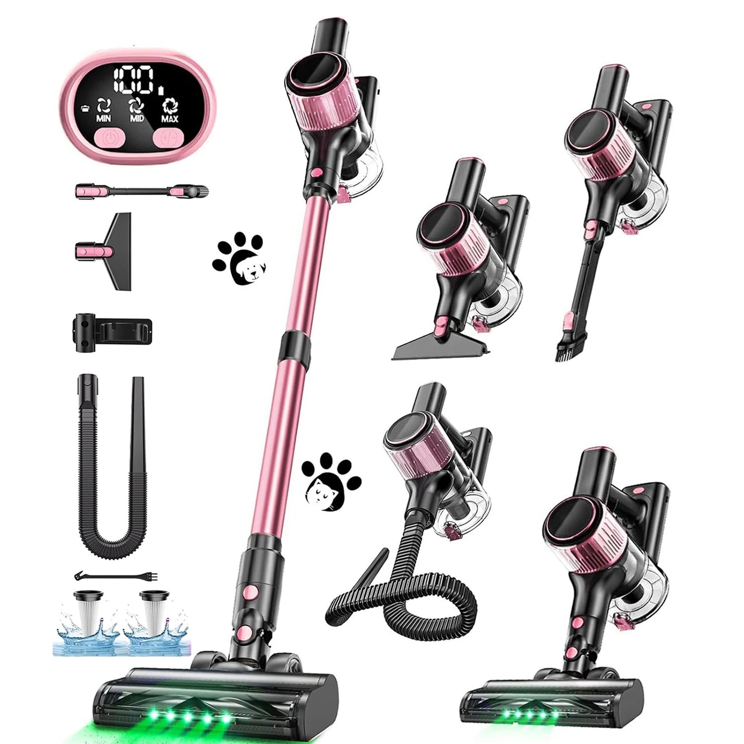 S Cordless Vacuum Cleaner 55Kpa 500W 45min 10 In 1