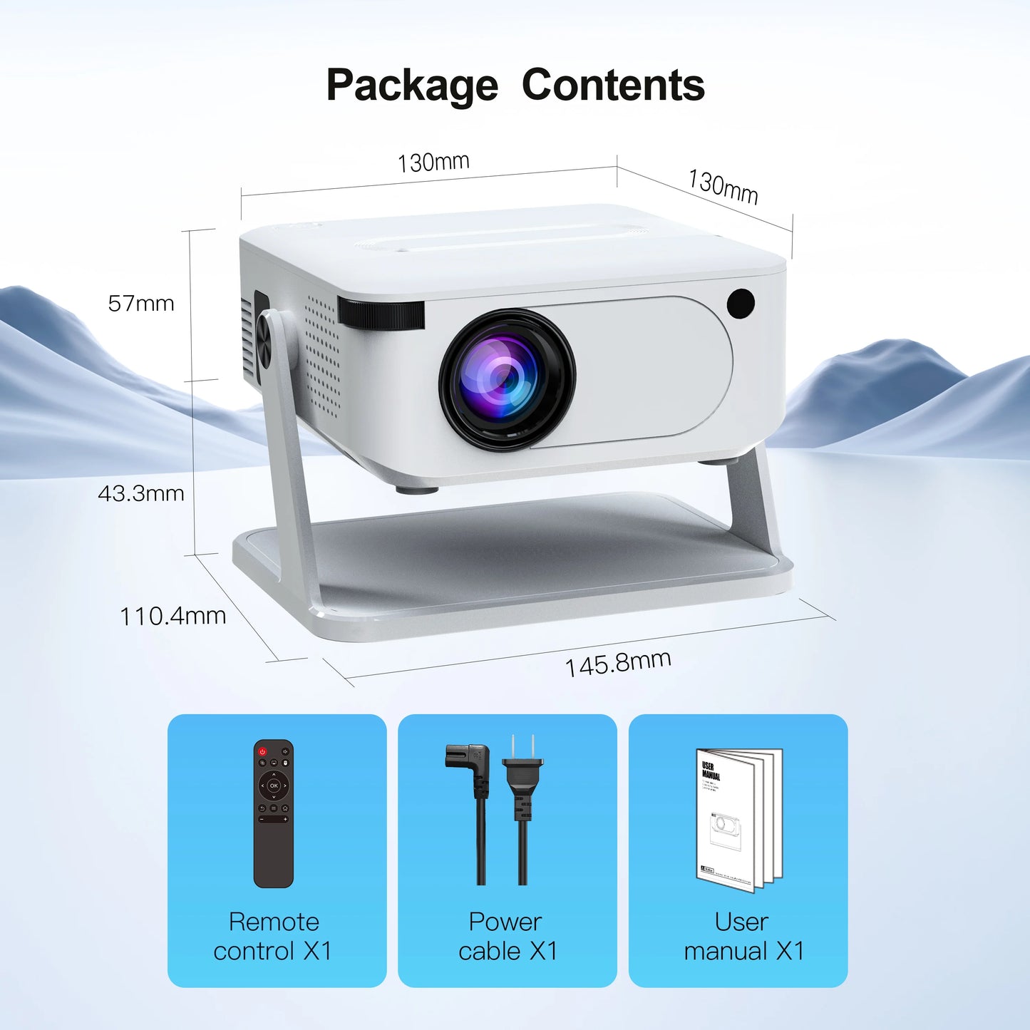 Xnano HA109 Mini Projector Android11 WiFi6 BT5.0 280 ANSI 720P Built-in App Mirror SmartPhone for 1080P 4K Video Home Cinema