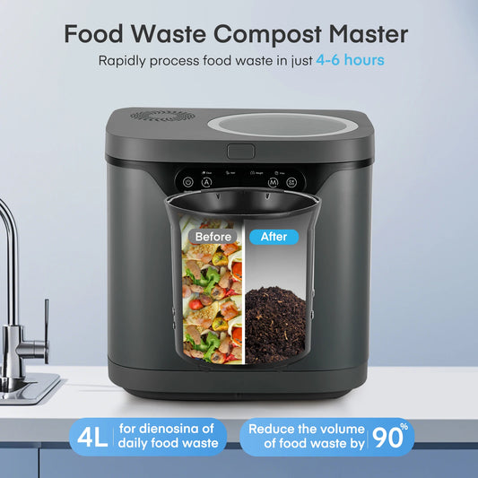Automatic Countertop Food Composter With Auto Clean And Odor Removal