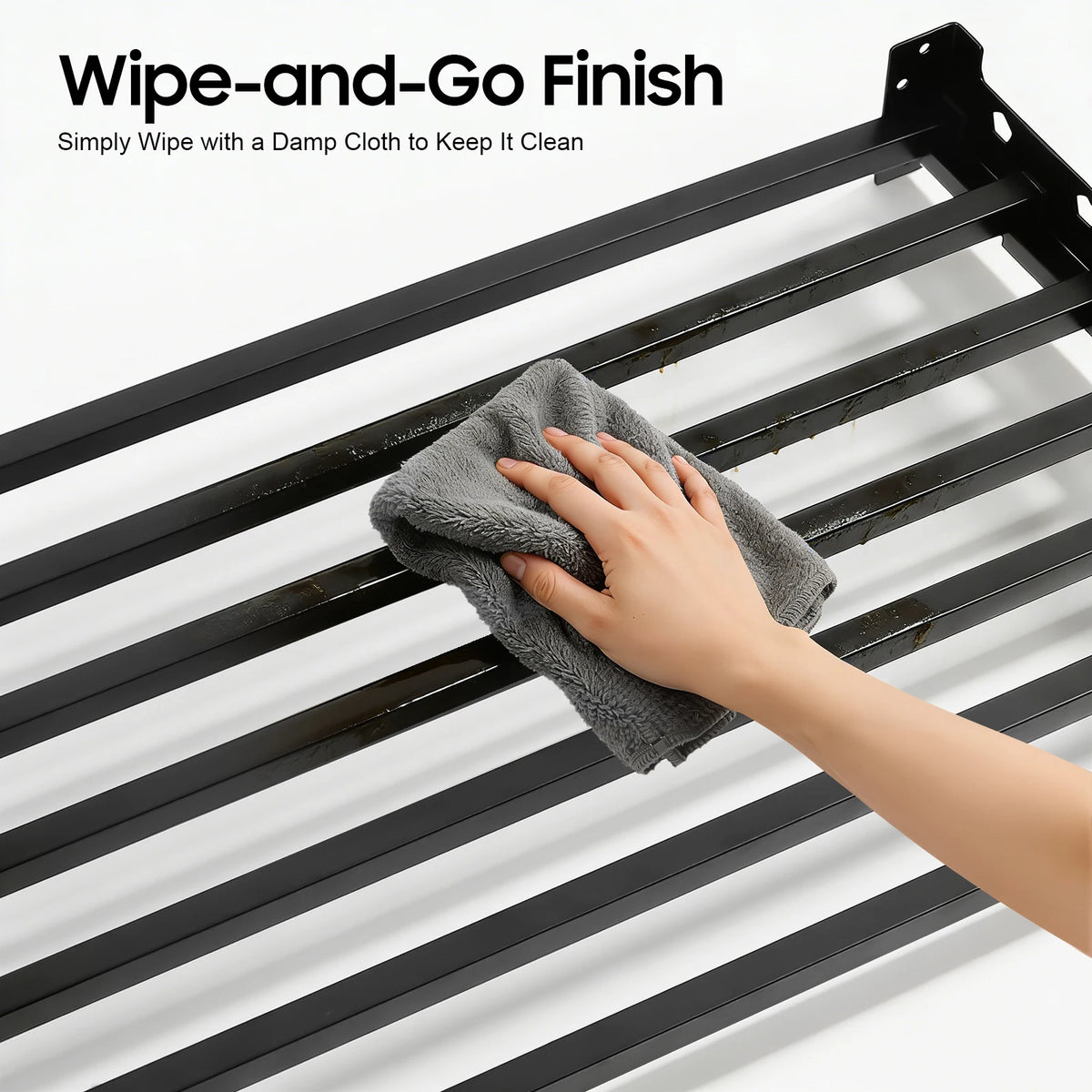 Bymaocar Wall Mounted Kitchen Microwave Oven Steel Shelf Rack