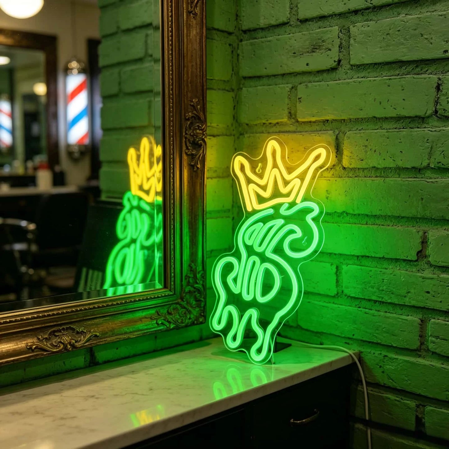 Thiixdai Crown Dripping Dollar LED Neon Wall Sign Decor