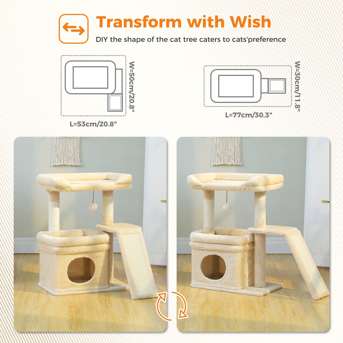 PAWZ Road Indoor Cat Tree Featuring Sisal Scratching Posts