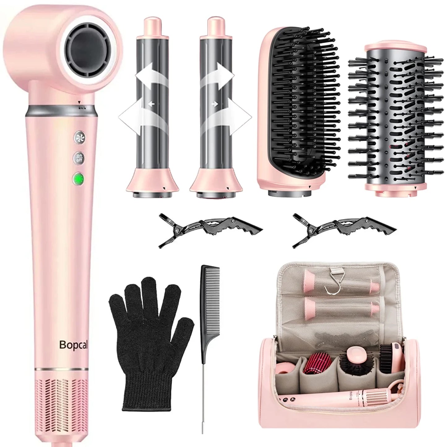 BOPCAL 5 In 1 Hair Styler With Travel Bag Air Wrap 1200W Dryer