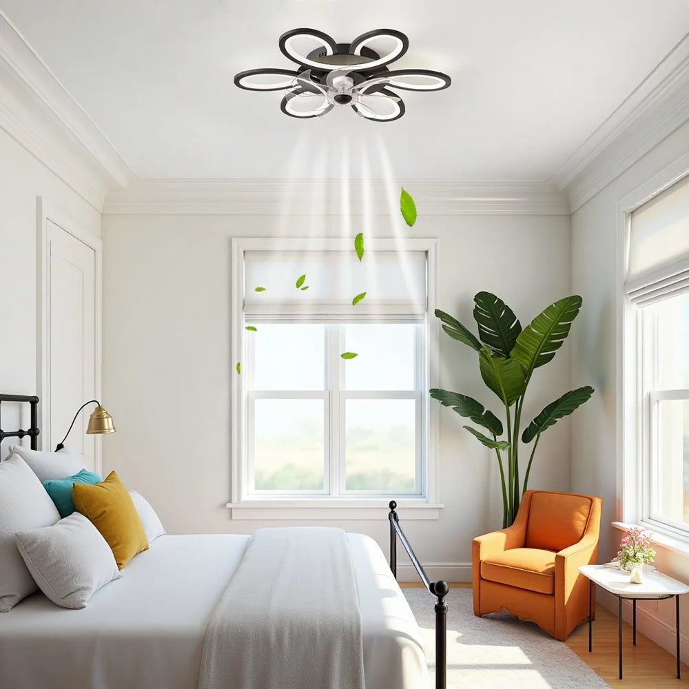 Fan light with a Chinese knot design, featuring stepless dimming, 6 fan speed settings, a timer function, and a reversible motor; ideal for use above a dining table, in a bedroom, or in a study