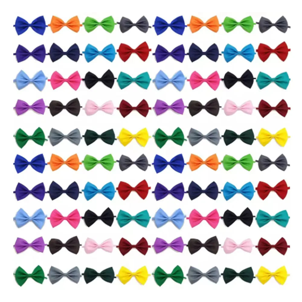 50pcs Cute Dog Fashion Bow Tie Dog Bowtie Bulk Pet Supplies Bow Tie Collars for Small Dogs Adjustable Puppy Pet Cat Accessories