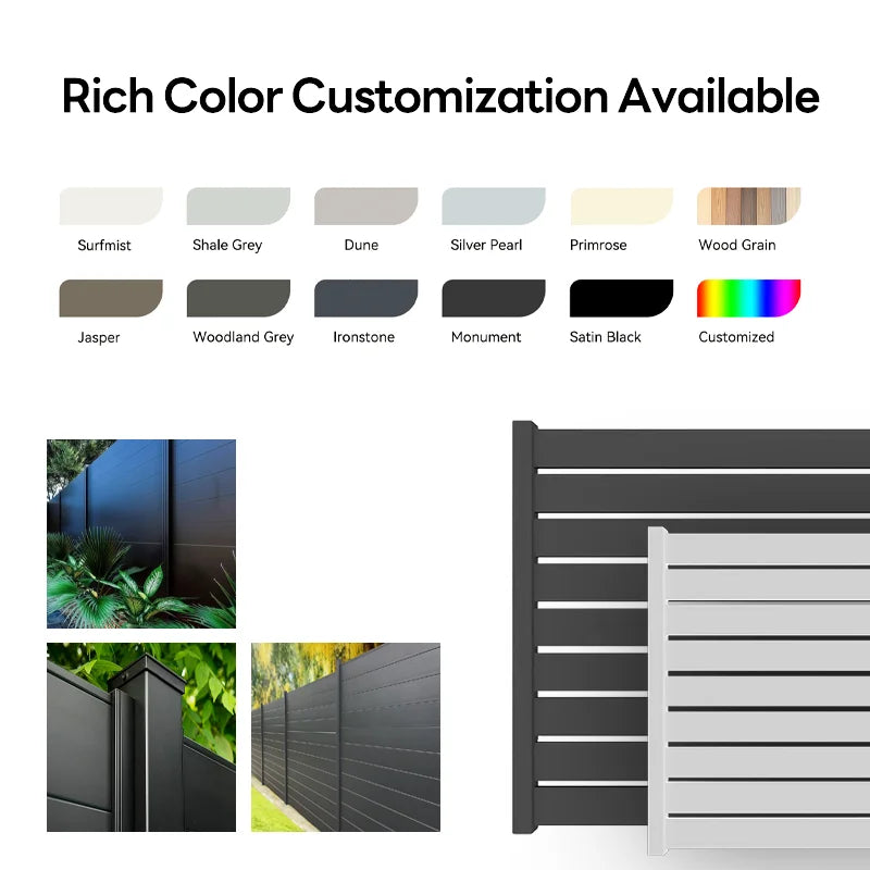 Modern Aluminum Privacy Louver Fence Panel For Outdoor Yard