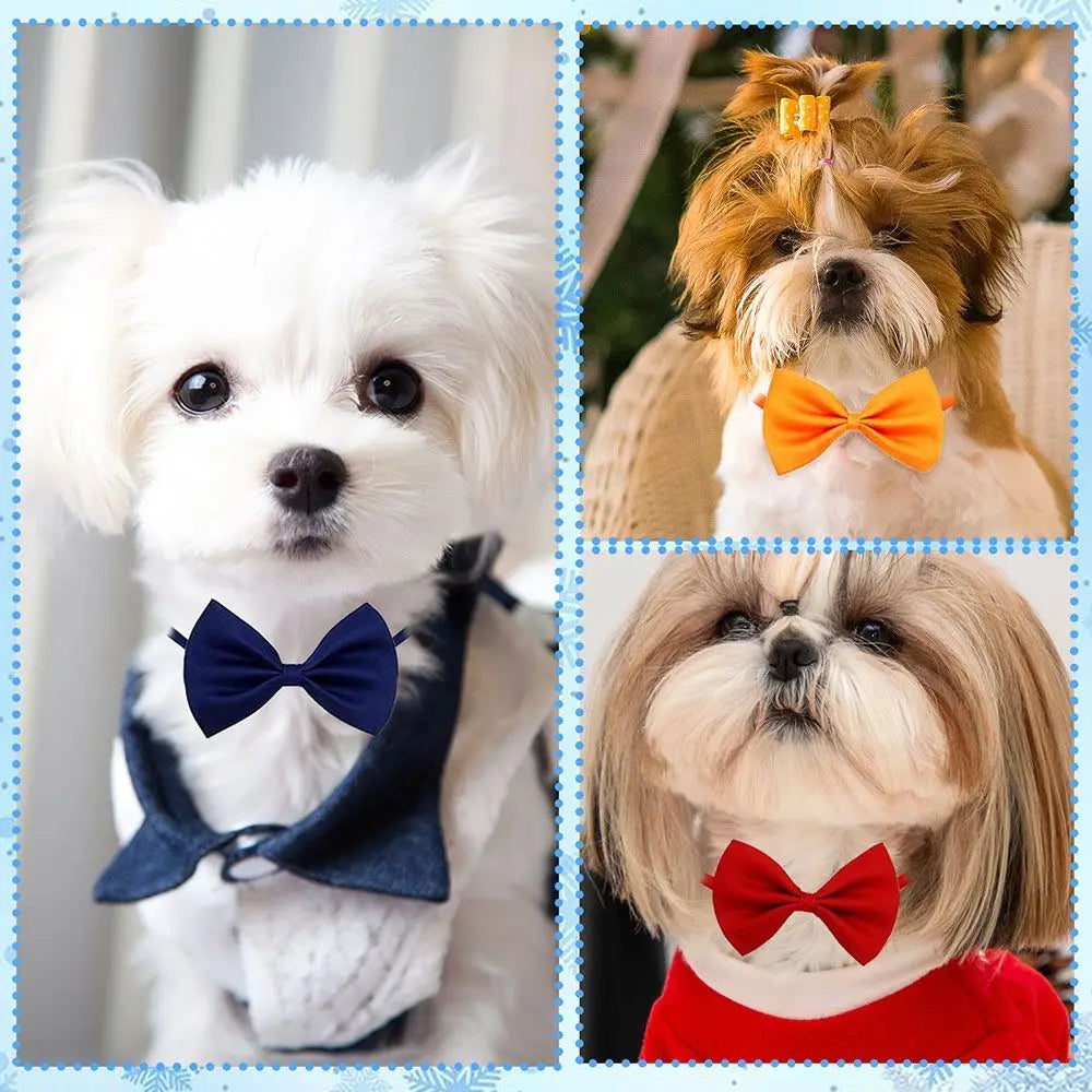 50pcs Cute Dog Fashion Bow Tie Dog Bowtie Bulk Pet Supplies Bow Tie Collars for Small Dogs Adjustable Puppy Pet Cat Accessories