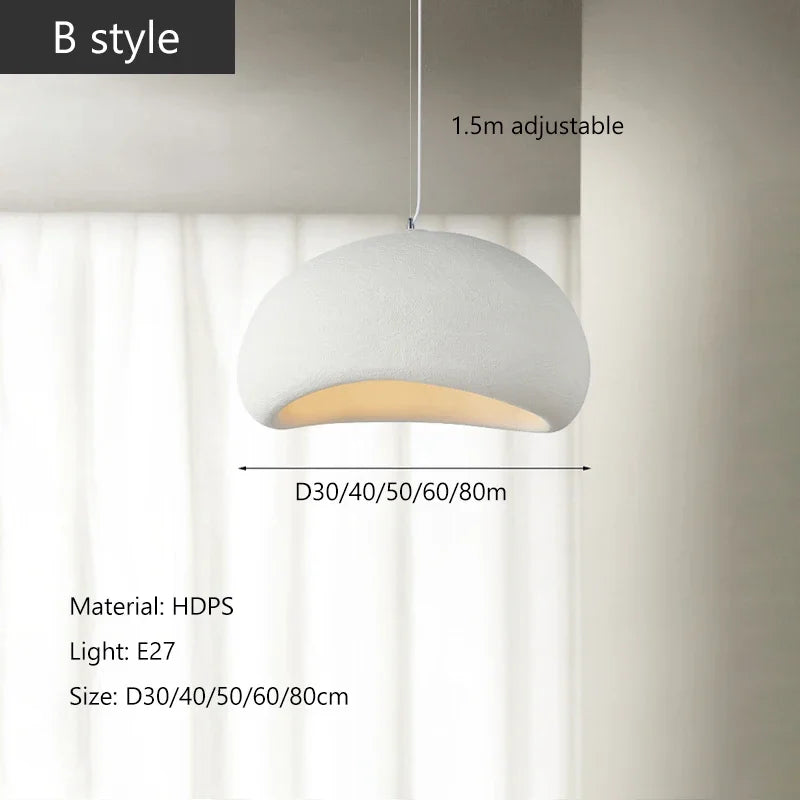 Nordic Minimalist Wabi Sabi Wind E27 Led Pendant Lights Dining Room Bar Loft Bedroom Home Decor Chandelier Hanging Lamp Fixture
