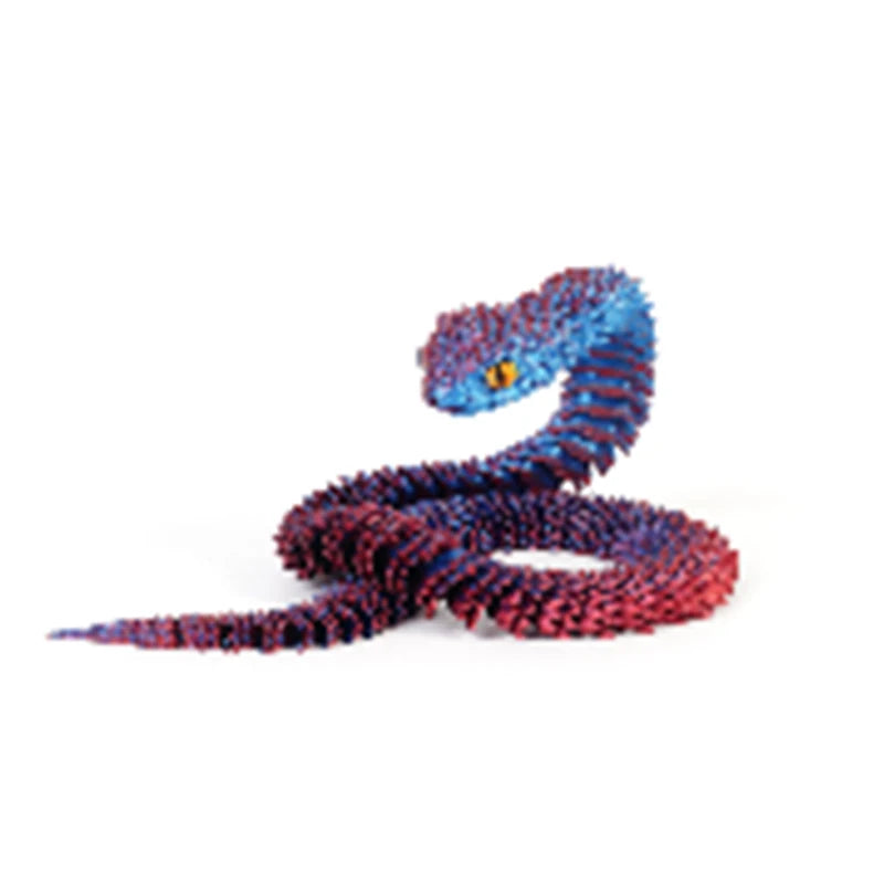 3D Printed Snake Decoration Colorful Model 3D Printed Animals Creative Toy Desk Accessories Room Decor Table Ornament 3 Sizes