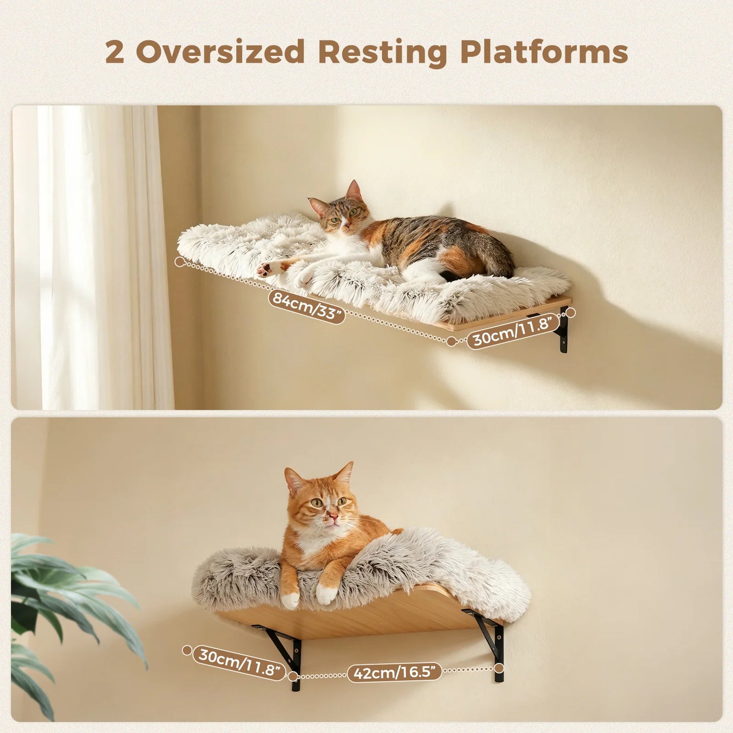 Wooden Cat Climbing Wall Shelves 5-in-1 Cat Wall Furniture with Perches Sisal Scratching Posts & Scratcher Pads Climbing Ropes Modern Climbing Set for Indoor Cats Accessories Cat Toys