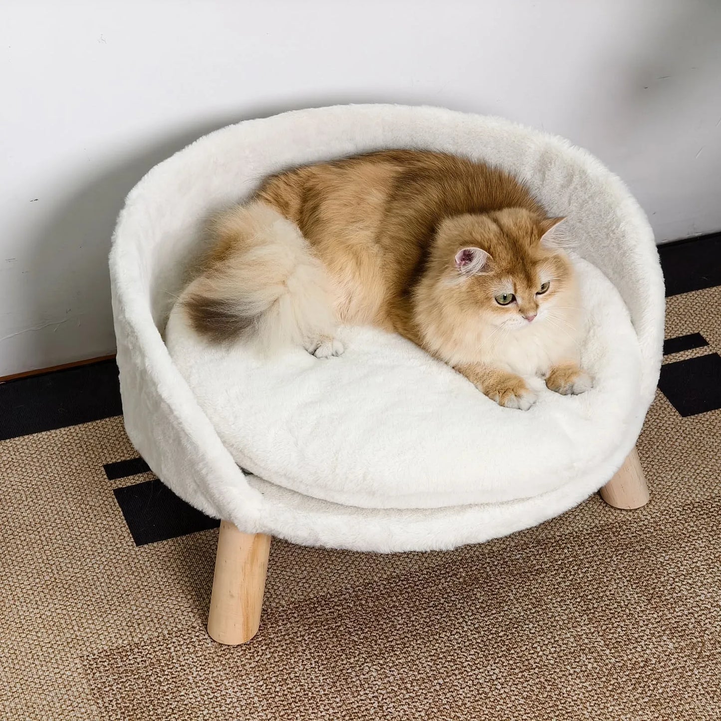 BORWART Ultra Soft Elevated Dog Cat Sofa Bed With Removable Cushion