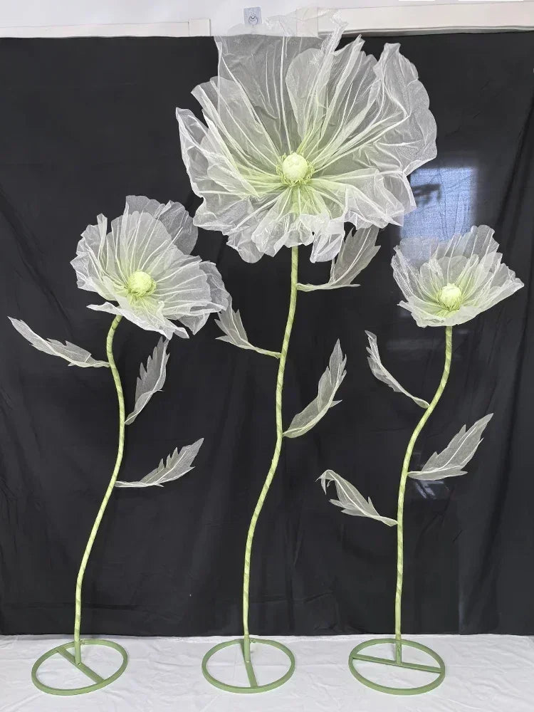 190cm Large Artificial Poppy Flowers Wedding Decor Props Road Lead Flowers Garden Wedding Decoration Window Display Home Decor