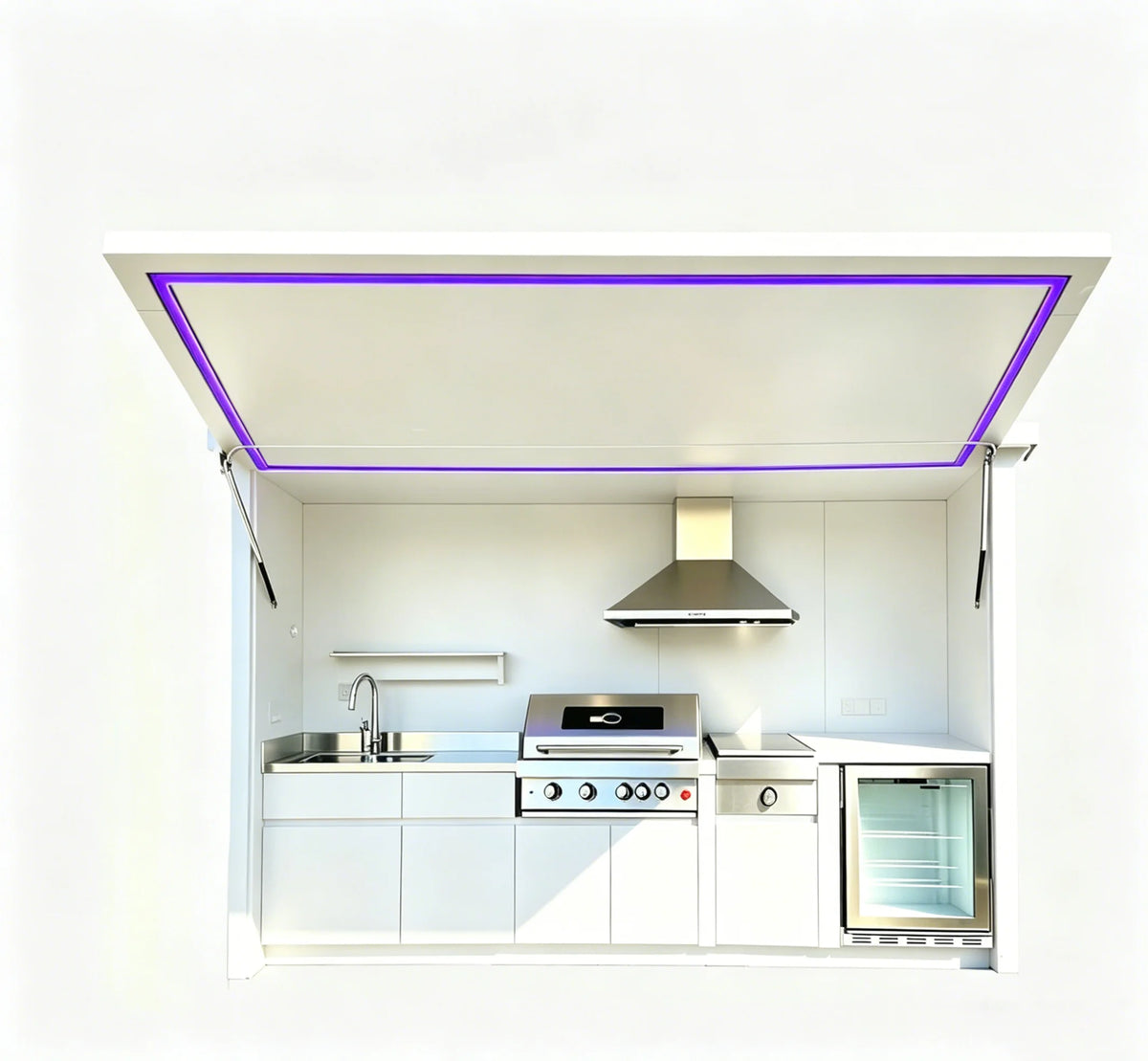 Modular 304 Stainless Steel Outdoor Kitchen Cabinet With Pot Cover