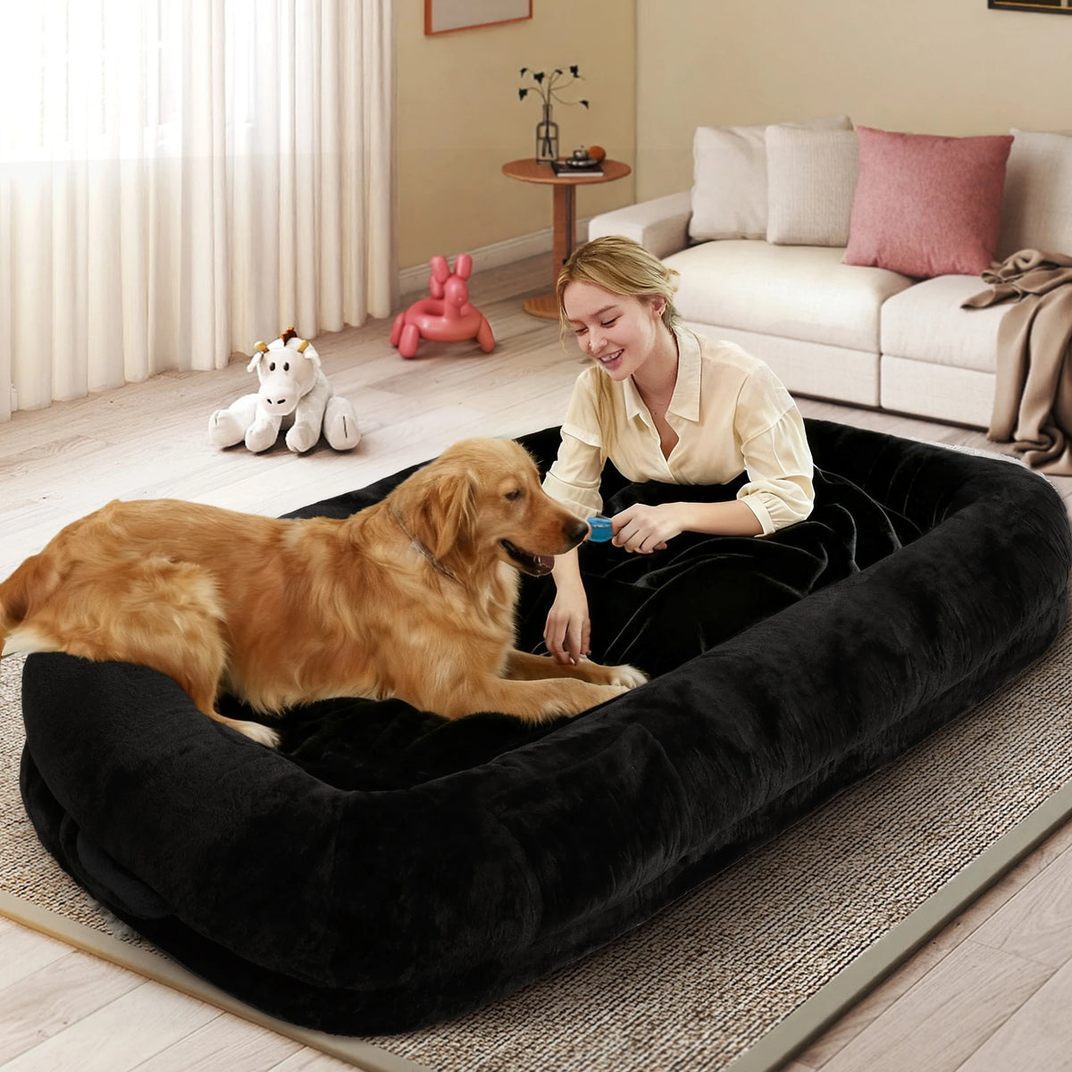 Orthopedic Human Dog Bed With Removable Washable Cover