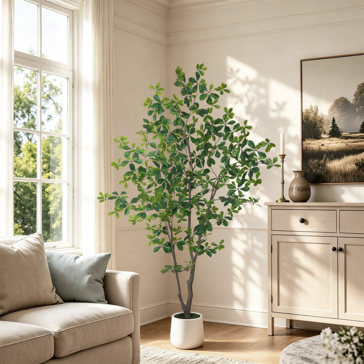 Olitree Faux Olive Tree With Natural Wood Trunk Indoor Plant