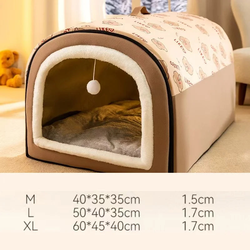 Removable Dog Warm House Washable Pet bed for Large Medium Dogs Travelling Portable Classic Design Pet House Sleeping Bed