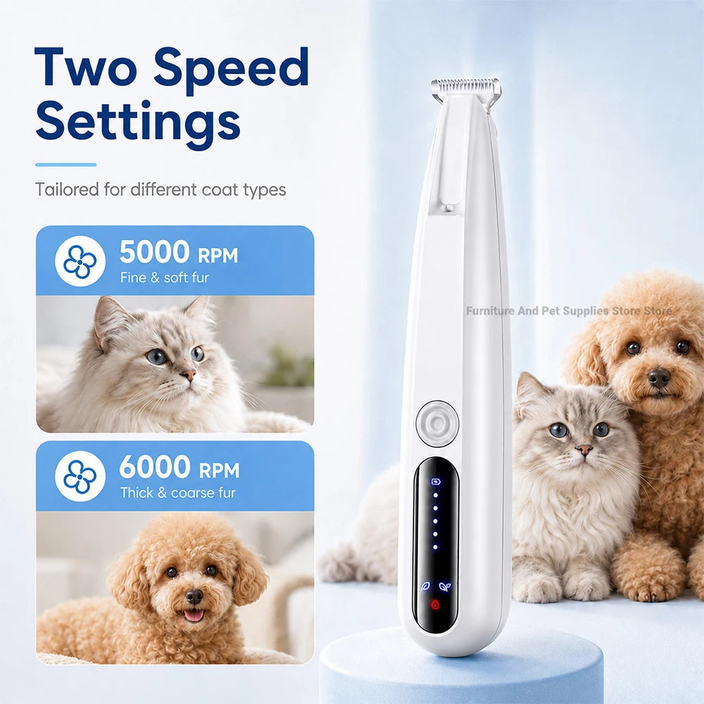 New Type of Dog Paw Trimmer with Travel Lock Function Fully Waterproof Pet Hair Trimmer with LED Display Screen Cat Hair Trimmer