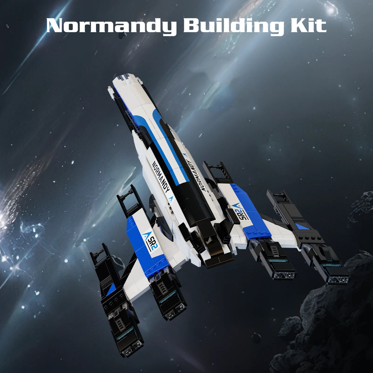 Normandy SR2 Spaceship Building Blocks Set Home Decor Desktop Ornament Display Christmas Birthday Gift Room Shelf Art Fans Adult