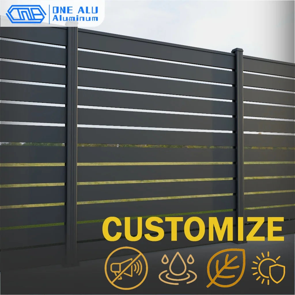 Modern Aluminum Privacy Louver Fence Panel For Outdoor Yard