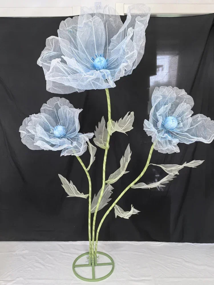 190cm Large Artificial Poppy Flowers Wedding Decor Props Road Lead Flowers Garden Wedding Decoration Window Display Home Decor