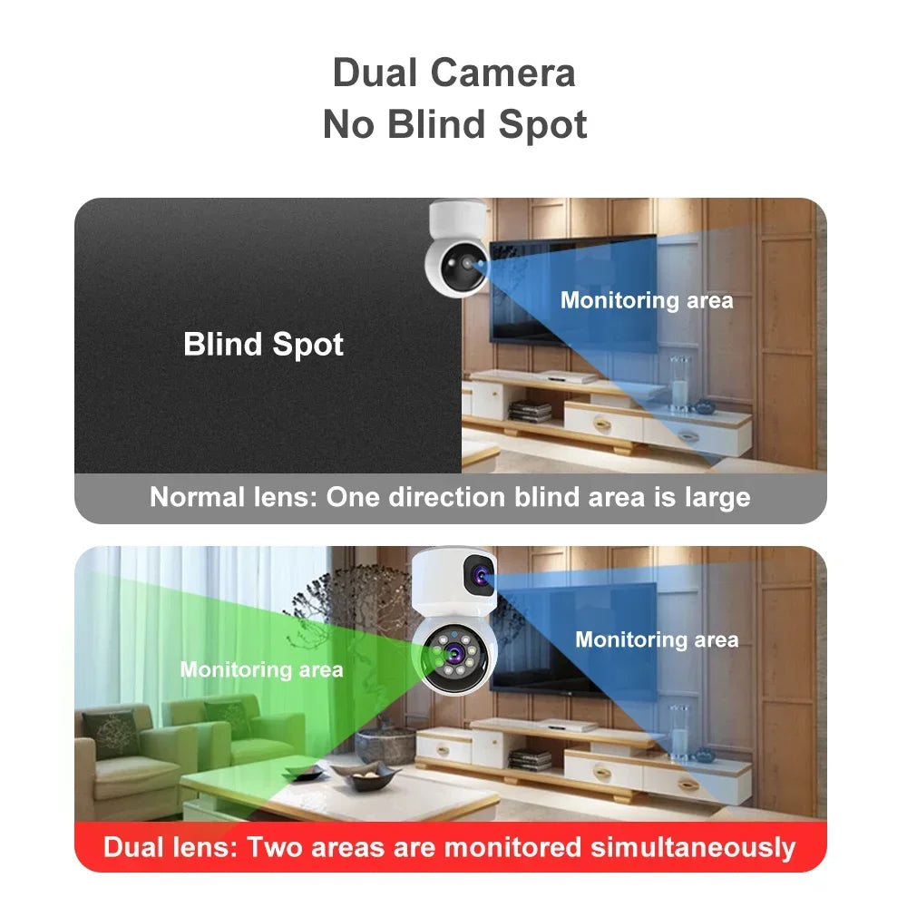 8MP 4K Wireless Camera PTZ Dual Lens WIFI Home Smart Protection IP Camera Night Vision Two Way Audio Surveillance Baby Monitor