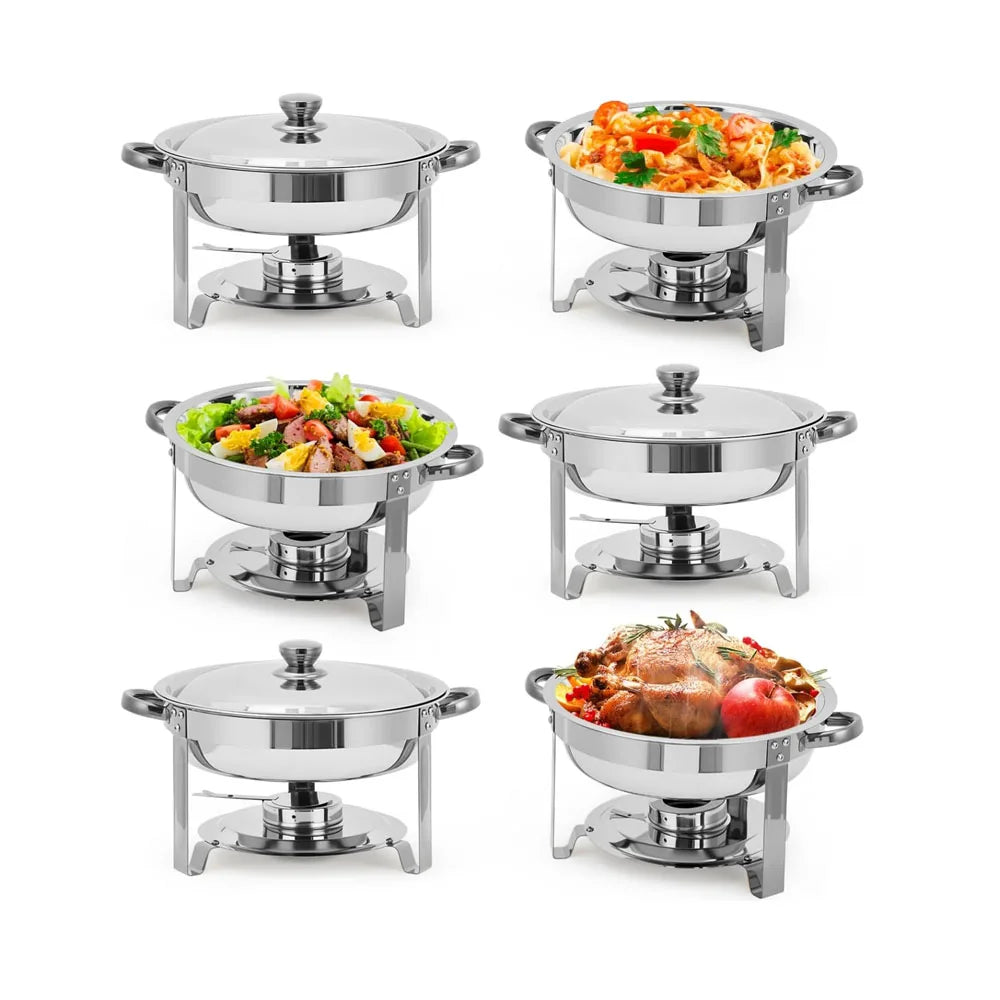 Stainless Steel 5 Qt Round Chafing Dish Set For Catering