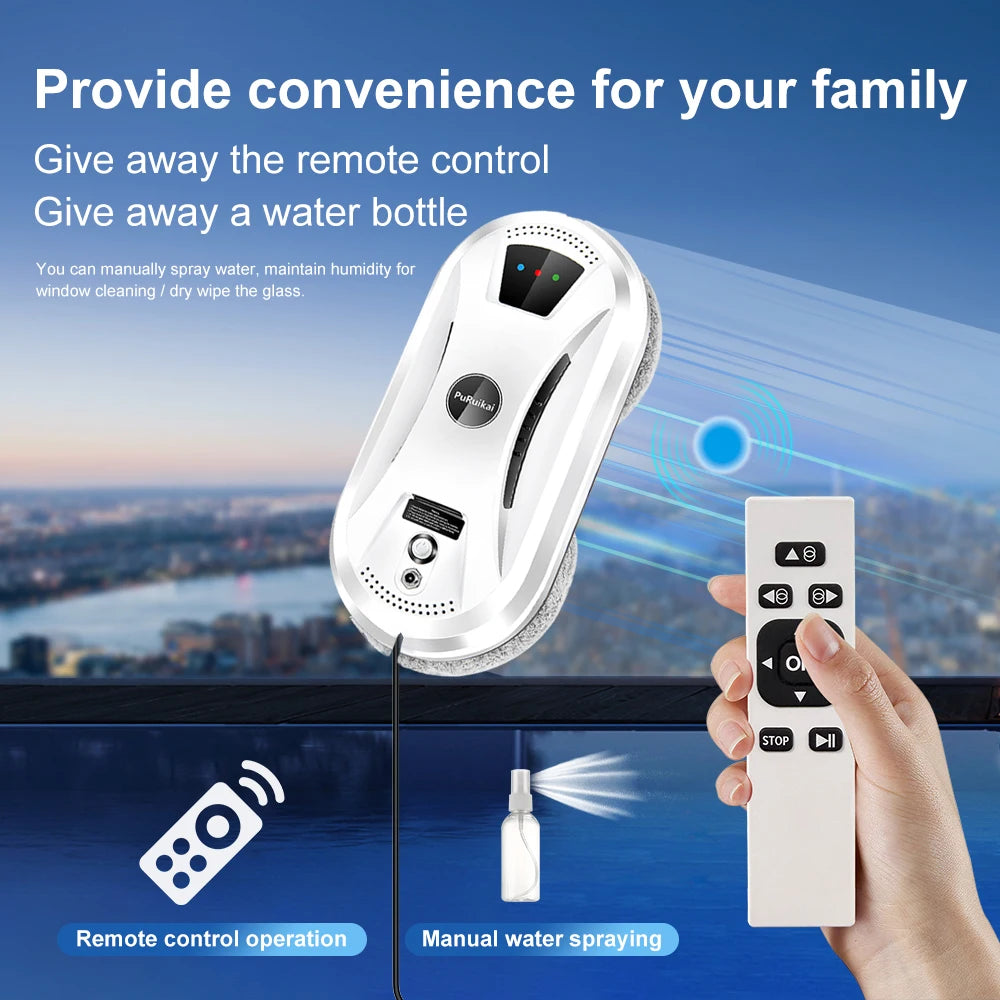 PuRuikai Ultra Thin Window Cleaning Robot Vacuum With Remote Control