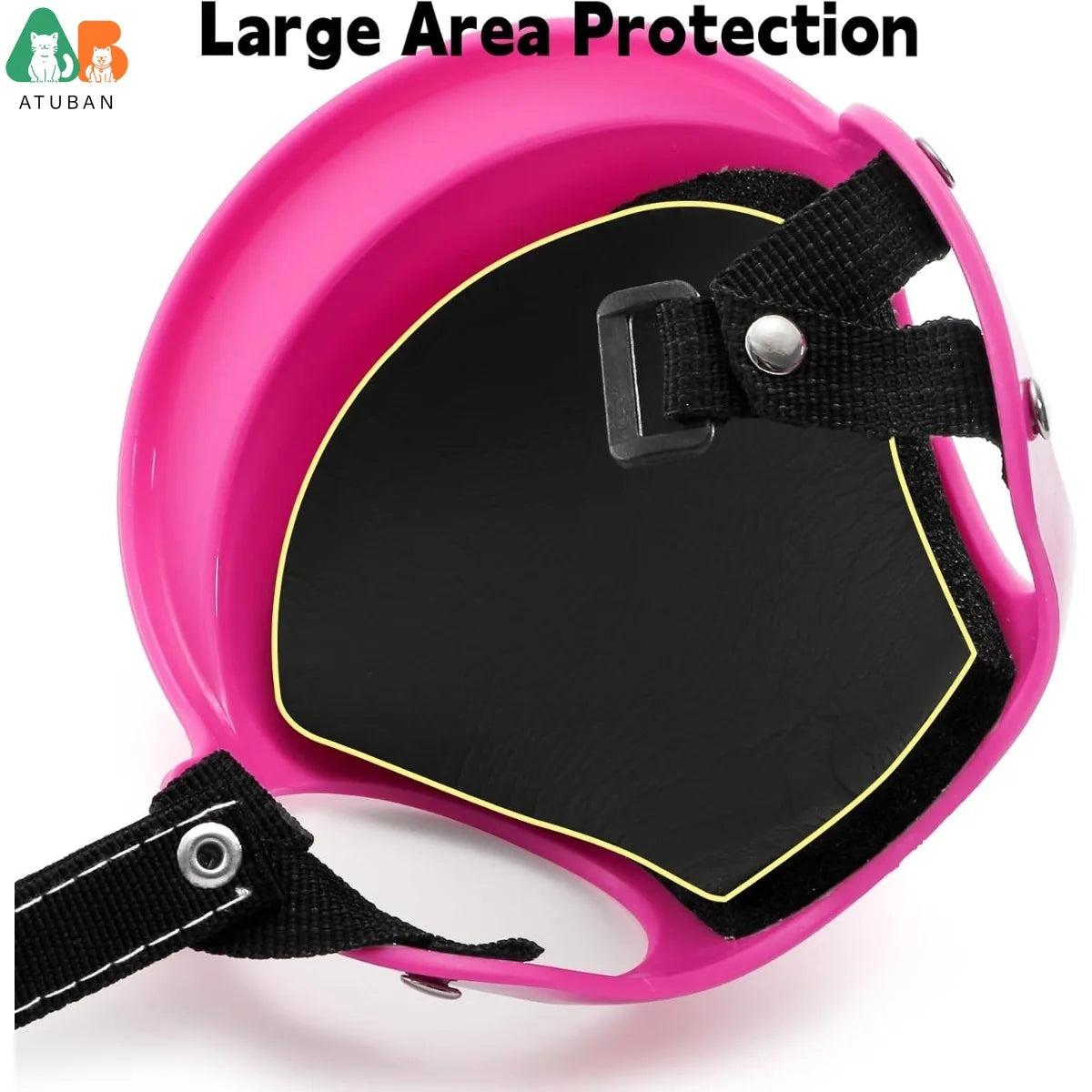 ATUBAN Dog Helmet for Medium Dog, Pet Motorcycle Helmet Ear Holes,Adjustable Belt for Outdoor Walking, Biking, Riding, Driving