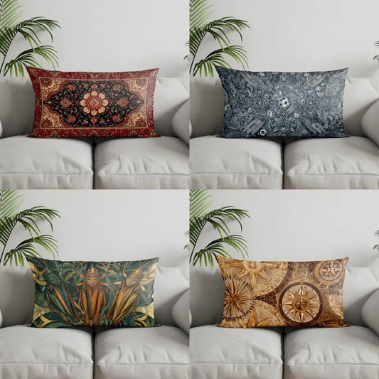 Home Decor Exquisite Persian-Patterned Pillowcase Suitable For Sofa Bedroom Car Pillow Cover Cushion Rectangular Back Cushion