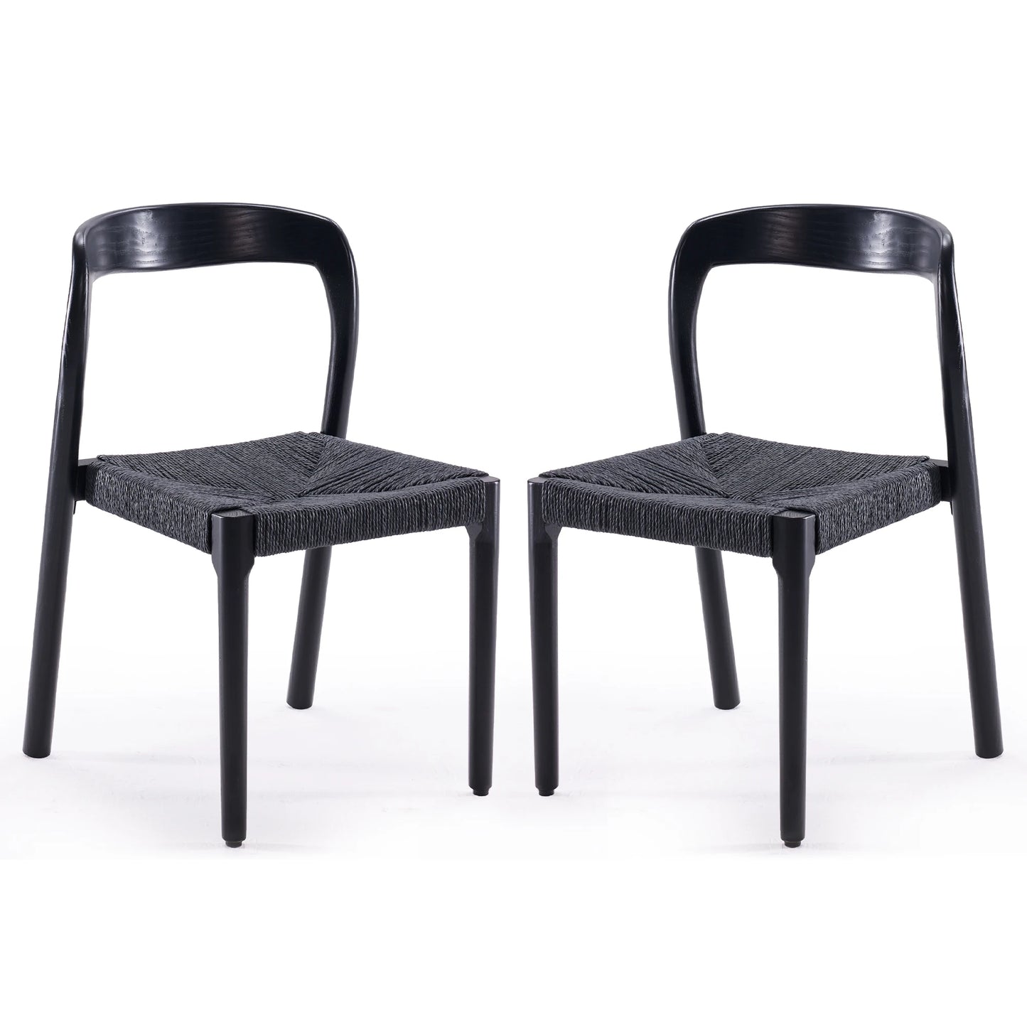 FARINI Ash Wood Stackable Dining Chairs Mid Century Modern