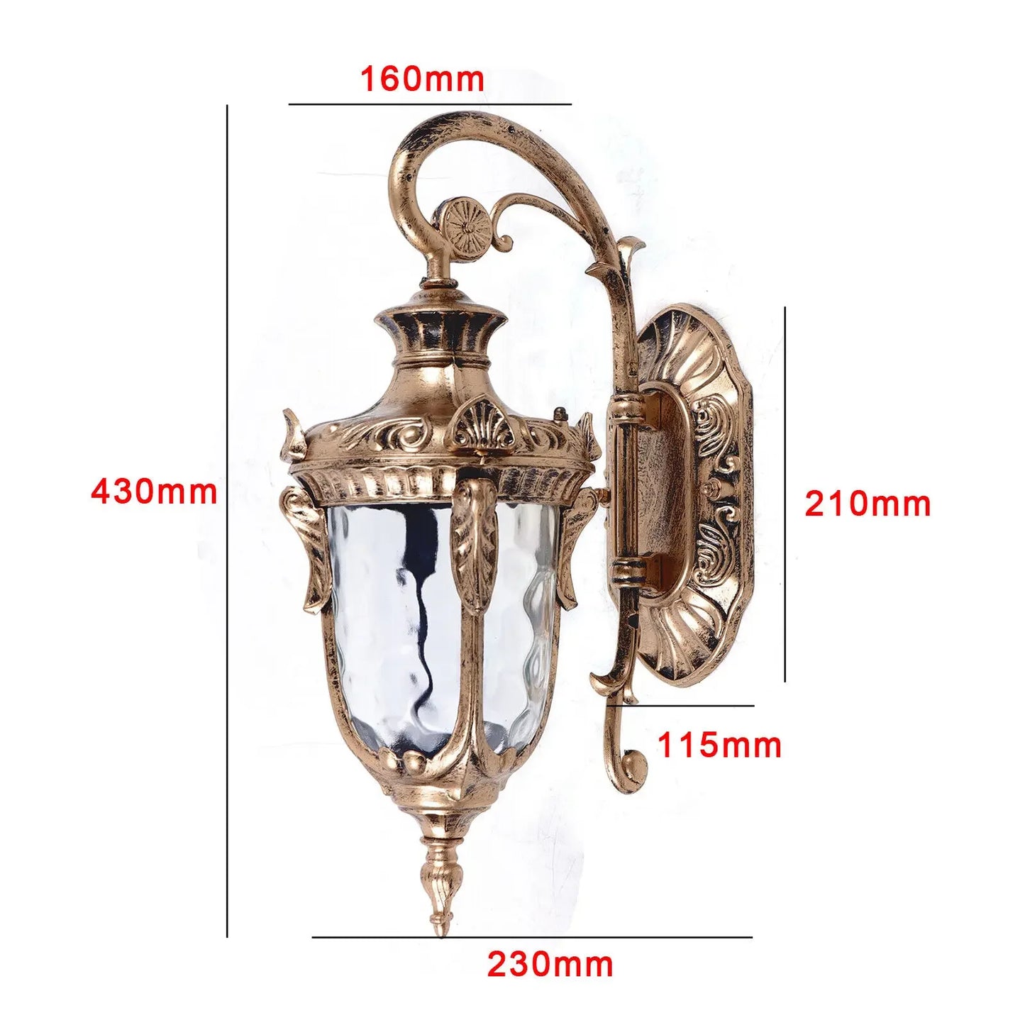 Bymaocar Waterproof Outdoor Wall Sconce Light Die Cast Aluminum