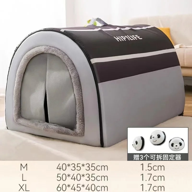 Removable Dog Warm House Washable Pet bed for Large Medium Dogs Travelling Portable Classic Design Pet House Sleeping Bed