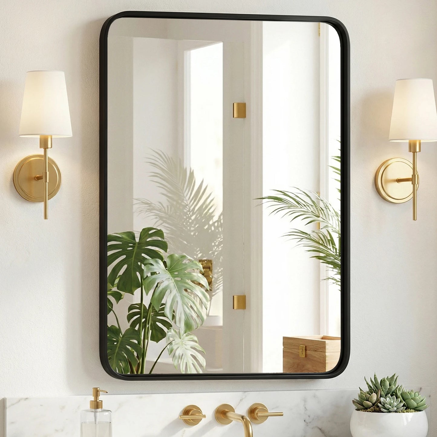 MCQ Matte Framed Wall Mirror For Modern Bathroom Vanity