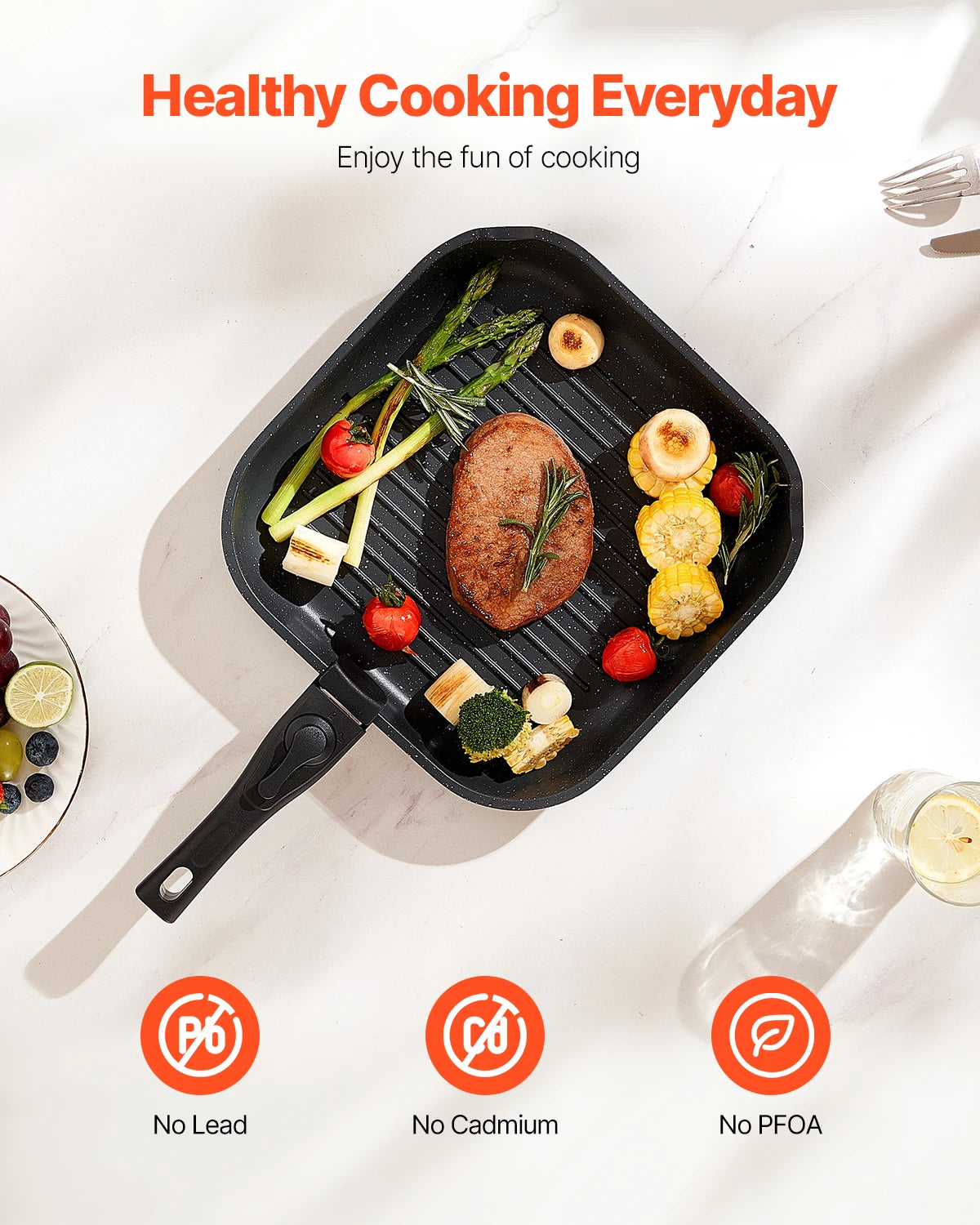 SucceBuy Nonstick Granite Cookware Set for Induction