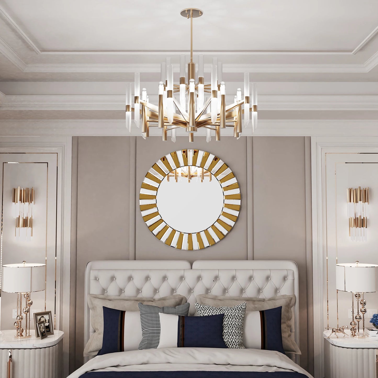 Round Starburst Decorative Wall Mirror