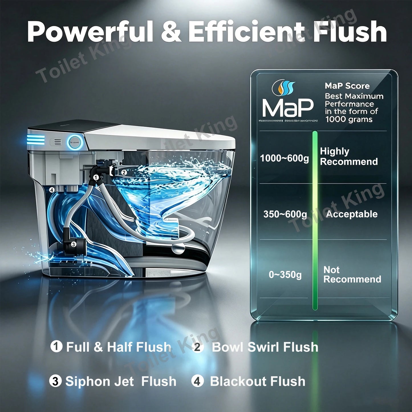 Smart Toilet With Built In Bidet And Heated Seat DualFlush
