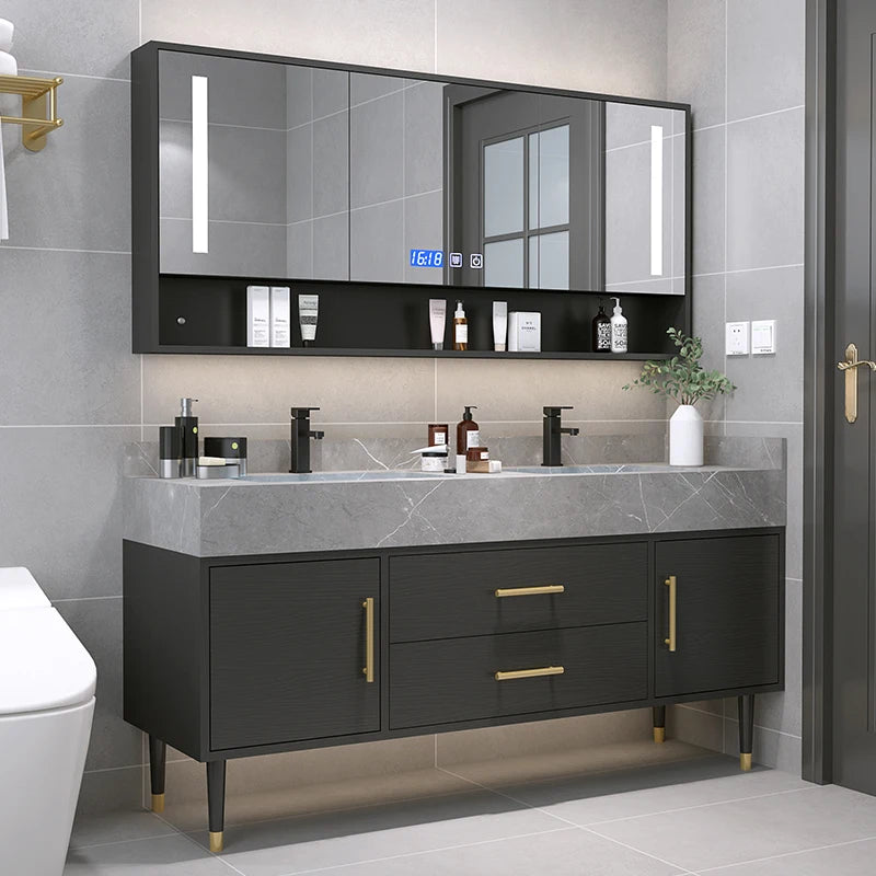 X.H.S.H Smart LED Mirror Cabinet With Integrated Marble Vanity Top