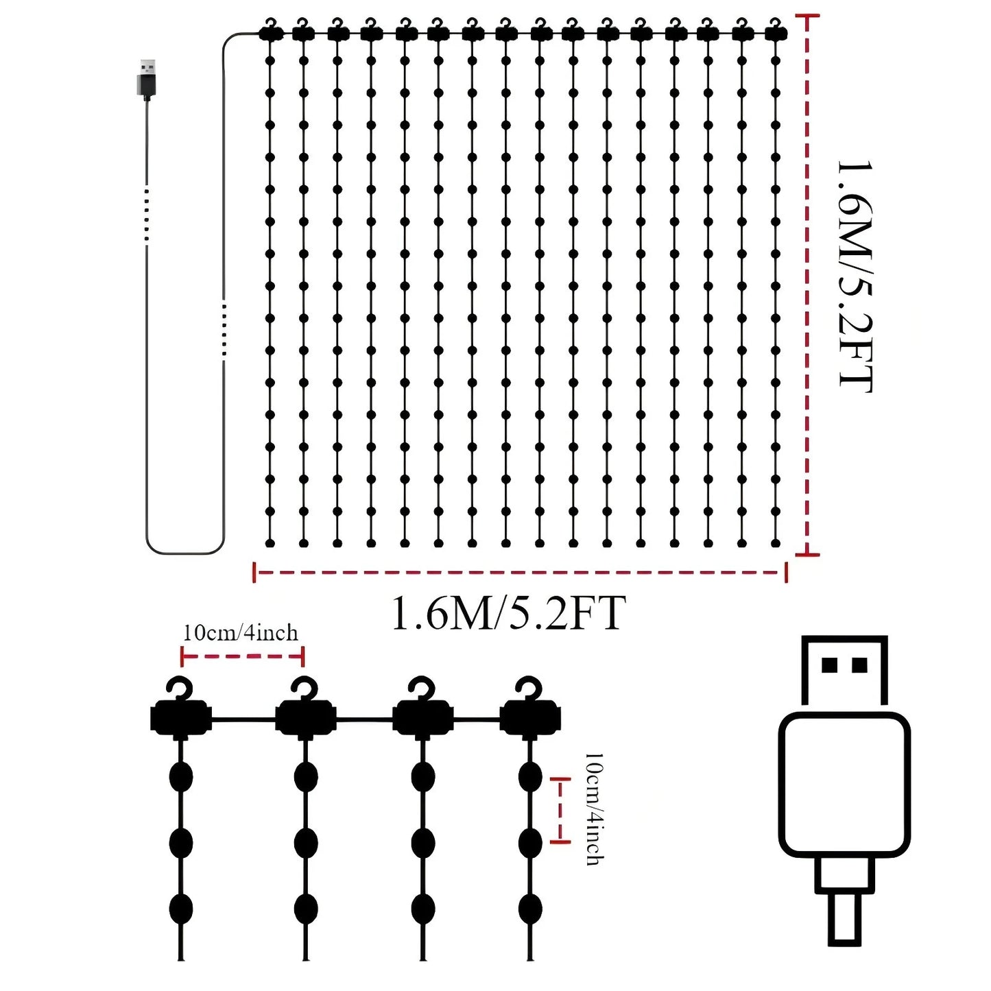 MIMIRGB LED RGB Curtain Lights App Controlled Music Sync