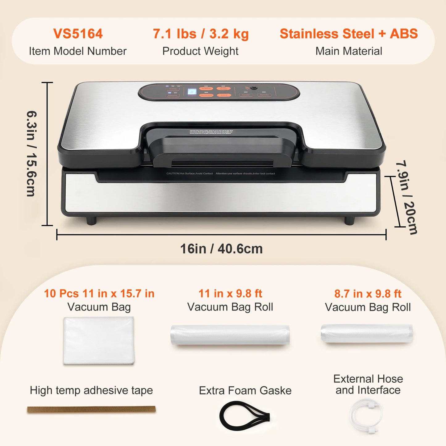 SucceBuy Vacuum Sealer 90Kpa 130W For Household Kitchen