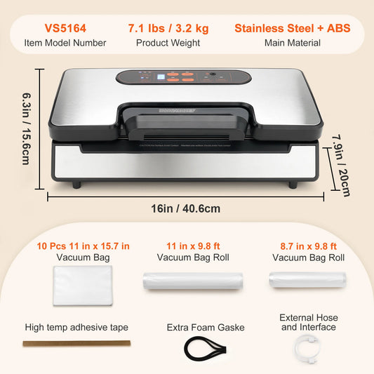 SucceBuy Vacuum Sealer 90Kpa 130W For Household Kitchen