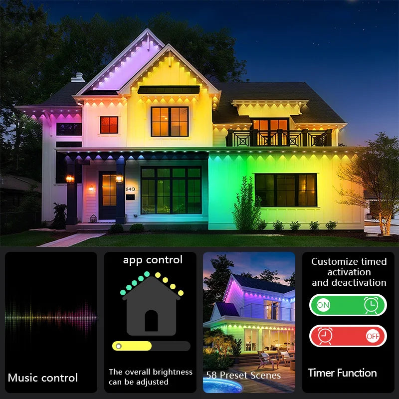 MIMIRGB Smart Outdoor Lights RGBIC With 75 Scene Modes LEDs