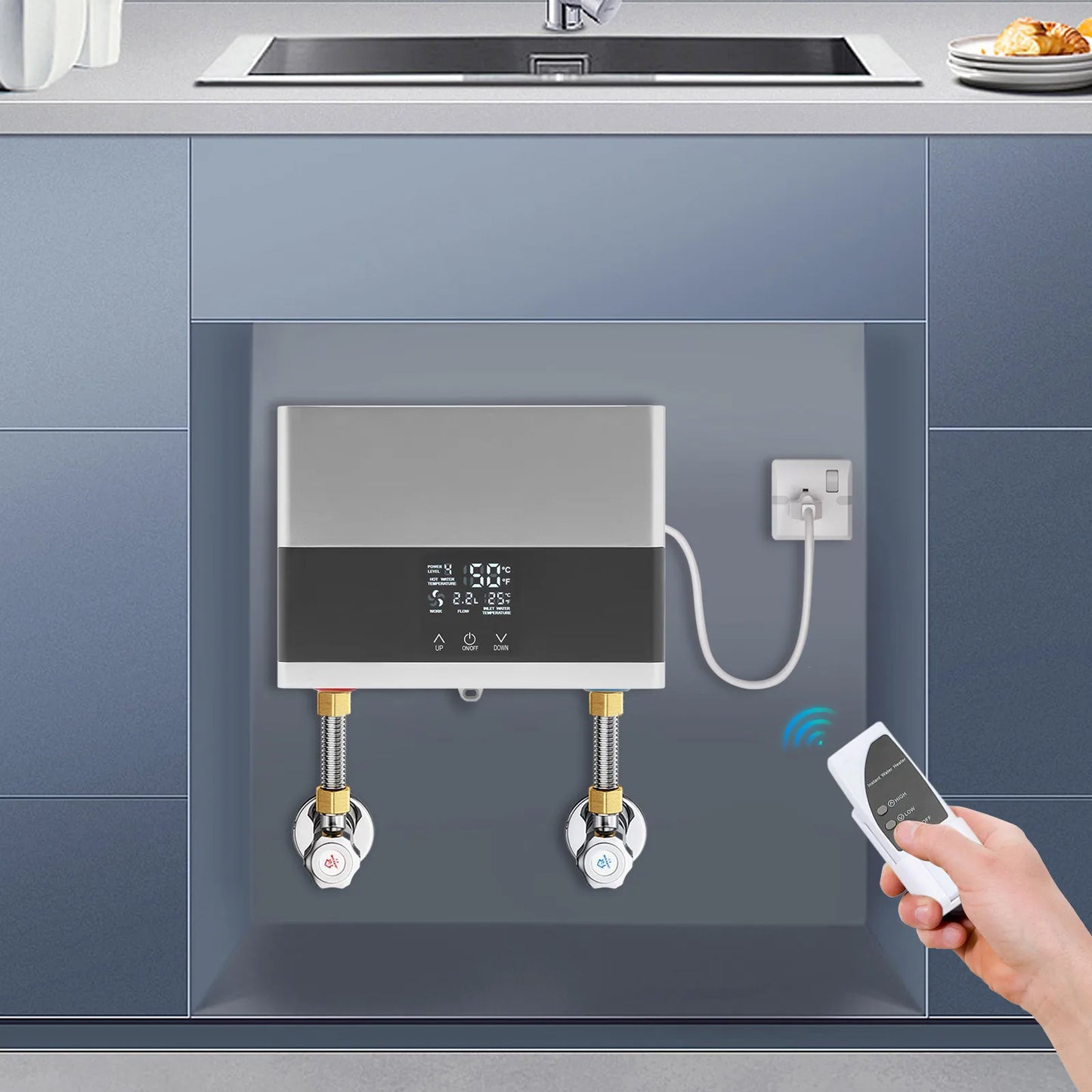 Sweetmile 110V 4000W Instant Mini Electric Water Heater With Remote